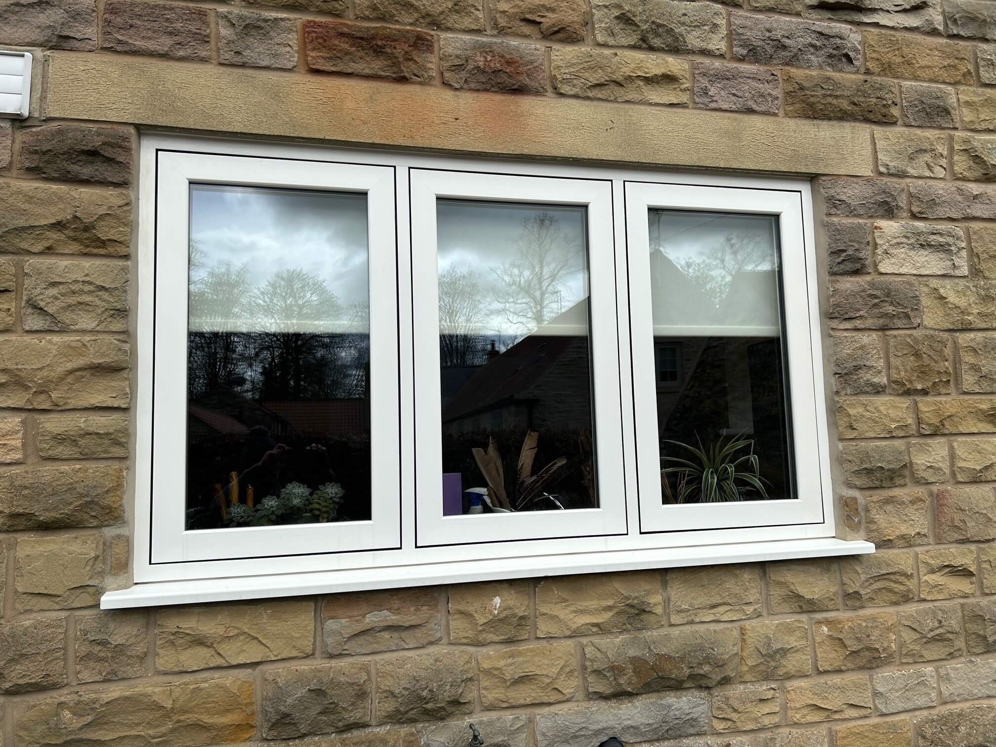 New Flush Sash Windows supplied for a cottage, In White Foiled colour and Graf Welds.