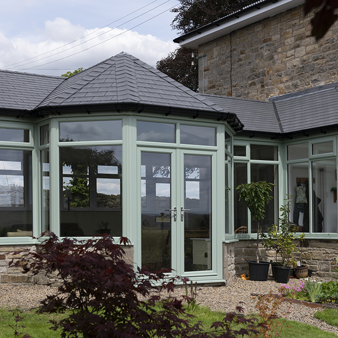 green patio door