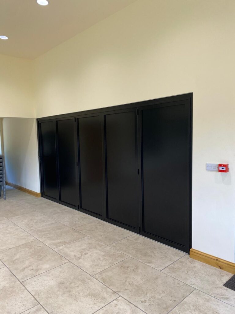 black aluminium bi-fold Doors for Peat Rigg Outdoor Centre
